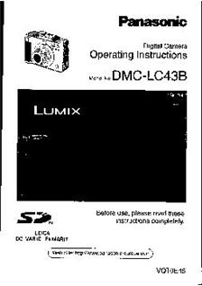 Panasonic Lumix LC43 manual. Camera Instructions.